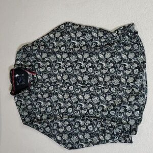 Men’s Silver Stone long‎ sleeve button down shirt Size L Paisley Print
